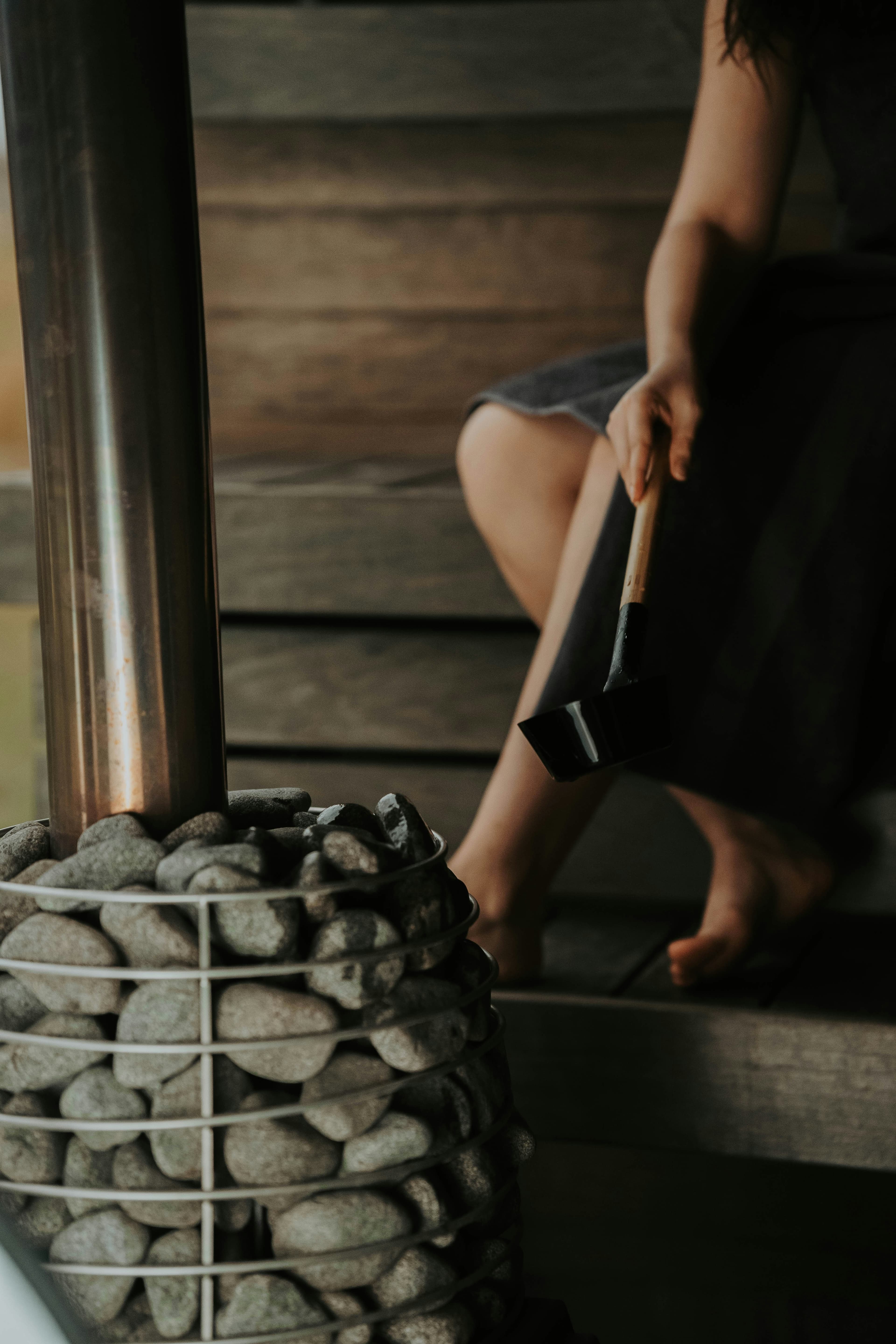 Inside the Hot Stone sauna